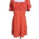 Trixxi Clothing Company Orange Smocked Floral Square Neck Empire Dress sz Medium Photo 1