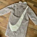 Nike  NWT Sportswear Swoosh Faux Fur Iron Grey White Long Coat Size Large Photo 6