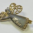 Mother Baby Angel "Mother" Pin Brooch Silver Gold Colors Wings with Hearts Photo 14