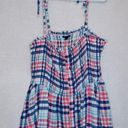 Torrid NWT  Peplum Smocked Bodice Cami - Crinkle Gauze Plaid White size 1X Photo 1