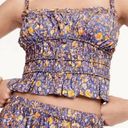 J.Crew  Purple Floral Organic Cotton Stretchy Button Down Crop Top Photo 1