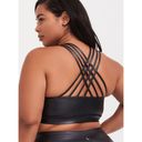 Torrid  Active Coated Black Faux Leather Strappy Back Low Impact Sports Bra 3X 22 Photo 7