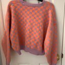 idem Ditto Purple And Orange Gingham Sweater Photo 1