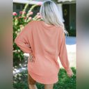 Edge NEW Dusty Peach Bohemian Exposed Seam Raw  Hi Lo Hemline Top Size Large Photo 5