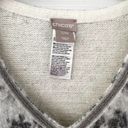 Chico's  Grey White Snake Print Cozy Embellished V Neck Poncho Sweater S/M Photo 6