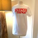 Netflix  STRANGER THINGS Logo White T-Shirt Sz Medium Photo 1