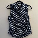 st. john's bay  Blue Polka Dot Sleeveless Blouse  Size Petite Large Photo 0