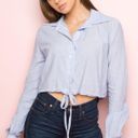 Brandy Melville Blue and White striped Lenny top Photo 2