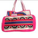 Brighton  Rainbow Bright Canvas Tote Bag Purse- pink-heart Tom Clancy NWT Photo 3