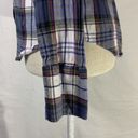 Roxy Plaid Blue Flannel Button Down Long Sleeve Shirt Size Small Photo 4