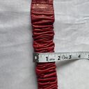 Chico's Red‎ Leather & Silver Tone Stretch Belt Thick Back Elastic Photo 11