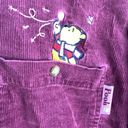 Disney Winnie the Pooh Vintage Long Sleeve Burgundy Corduroy Button-down Shirt Sz XL Photo 3