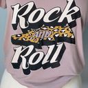 Rock’n Roll Rock N Roll Thunder Bolt Leopard Print Scoop Neck Tee Shirt Blush Pink  Small Photo 4