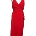 Vix Paula Hermanny  Cyndi Crinkled Voile Midi Wrap Dress Red Womens Size L Photo 0