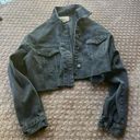 Black Cropped Denim Jacket Size M Photo 0