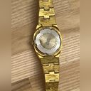 Elgin Ladies Watch Vintage Rare Diamond Gold Tone Nugget Bracelet Gold Dial Photo 6