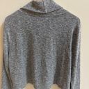 White House | Black Market  Silver Shimmer Long Sleeve Cowl Womens Size L Cropped Photo 6