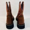 Justin Boots JUSTIN GYPSY Gemma Brown Leather Pink Embroidery Western Boots L9903 size 7B Photo 3