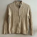 L.L.Bean  Zip Up Sweater Women’s Size Medium Cream Color Photo 0