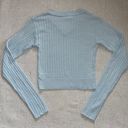 BP Nordstroms Womens “Regan” V Neck Baby Blue Ribbed Thin Knit Sweater Sz Xxs Photo 1