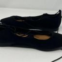 American Eagle  Black Lace Up Pointed Toe Flats Size 6 Faux Suede Photo 8