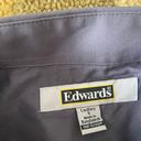 edwards NWOT  Work Uniform Grey Button Down Long Sleeve Shirt Women’s Small Photo 3