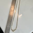 Anthropologie Vintage Herringbone Diamond Wishbone Gold Sweat, Water & Tarnish Resistant Necklace Photo 5