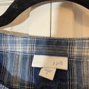 J.Jill  blue plaid pocket long sleeve top with button back Photo 8