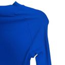 Halara  Crop Top Womens Medium Blue Ribbed Stretch Long Sleeve Activewear Photo 2