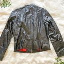 Tommy Hilfiger  Black Leather Motorcycle Jacket Large Photo 9