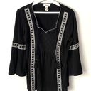 Style & Co  boho bell sleeve tassel black small Photo 0