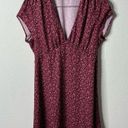 Outerknown  Ditzy Floral Pink Fuchsia Short Sleeve Mini Dress Womens Size M Photo 3