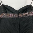 Oleg Cassini OC by  Black Tulle Beaded Trim Cami Strap Midi Dress size 8 NWT Photo 5