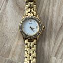 Seiko  Diamond Ladies Watch Vintage Gold Tone Bracelet White Dial Date Window Photo 3