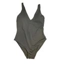 Everlane  Black One Piece V Neck Swimsuit New XXL Photo 5