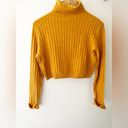 Lovers + Friends  Mustard Yellow Turtleneck Crop Sweater Size M Photo 2
