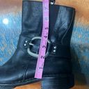 Fossil  Black Leather Buckle Moto Biker Harness Boots size 8 Photo 6