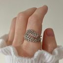 American Vintage Vintage “Victory” S925 Vine Wrap Silver Ring Leaves Laurel Diamond Classic Femme Jewelry Photo 2