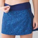 Lululemon Run Pace Rival Skirt in Elegant Samba Snake Kayak Blue Size 4 Reg Photo 0