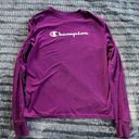 Champion  Women’s Purple long sleeve tee with chest logo Photo 0