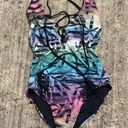 PilyQ New.  lace up front multicolored bamboo print swimsuit. Normally $149 Photo 4