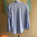 Lush Clothing Baby Blue plaid flowy blouse Women’s size large window pane pastel Photo 2