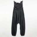 NEW Free People Zoey One Piece Strapless Slouchy Cotton Jumpsuit Jumper Black XL Photo 0