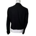 Max Mara  Womens Career Open Front Blazer Jacket Size 12 Black Linen Blend Photo 2