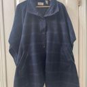 Moda Le  Blue Plaid Button Front Poncho‎ Style Sweater One Size Womens Photo 0