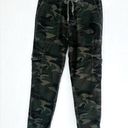 Sundry  Camo Camouflage Drawstring Waist Army Green Brown Jogger Pants Size 0 Photo 0