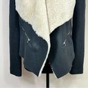 ZARA  Moto Wool Fleece Faux Sherpa Shearling Blazer Jacket Sz S Black Penny Lane Photo 7