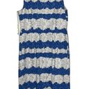 Talbots  Sleeveless Dress Size 10 Blue & White Flowers Lined Cotton Stretch Blend Photo 7