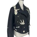 Coach  Lace Embroidered Leather Jacket Photo 10