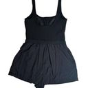 L.L.Bean Vtg  Black Stripe Sporty Modest One Piece Swimsuit Attached Shorts Sz 16 Photo 5